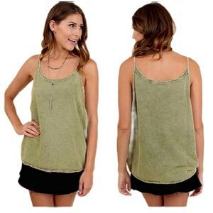 Mineral Washed Criss Cross Open Sided Tank Top